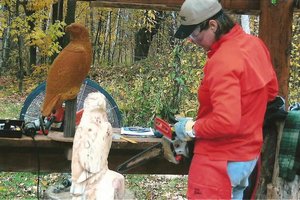 Cindi from WI carving her eagle